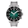 Produktbilde av Tissot Seastar 1000 Quartz Chronograph med grønn urskive og lenke. Ref. T120.417.11.091.01.