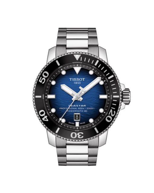 Produktbilde av Tissot Seastar 2000 Professional Powermatic 80 med blå urskive og lenke. Ref. T120.607.11.041.01.
