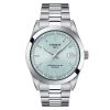 Produktbilde av Tissot Gentleman Powermatic 80 Silicium medblå urskive på stållenke. Ref. T127.407.11.351.00.
