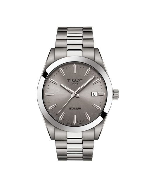 Produktbilde av Tissot Gentleman Quartz Titanium med grå tallskive. Referanse T127.410.44.081.00