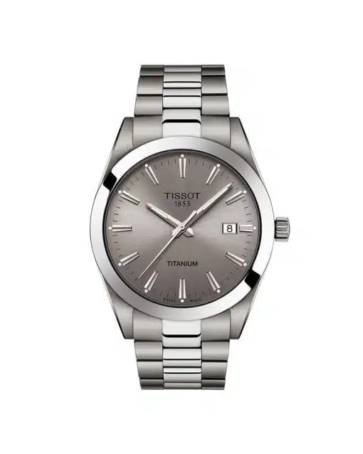 Produktbilde av Tissot Gentleman Quartz Titanium med grå tallskive. Referanse T127.410.44.081.00
