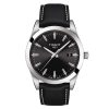 Tissot Gentleman Quartz med sort tallskive og skinnrem. Referanse T127.410.16.051.00