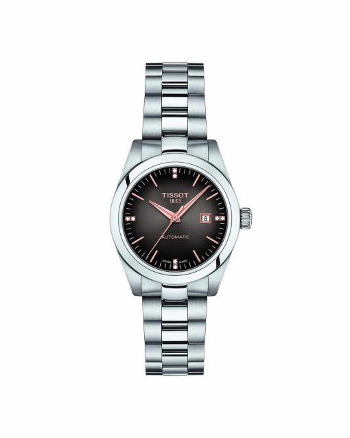 Produktbilde av Tissot T-My Lady Automatic 29.3mm med sort tallskive og lenke. Ref. T132.007.11.066.01