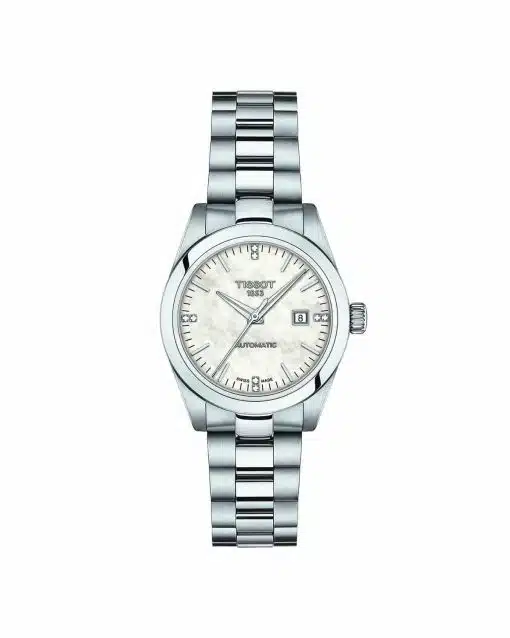 Produktbilde av Tissot T-My Lady Automatic 29.3mm med hvit urskive og lenke. Ref. T132.007.11.116.00.