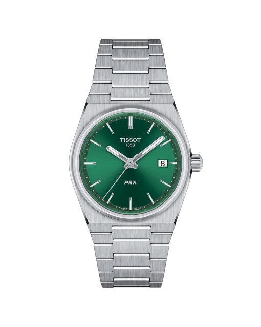 Produktbilde for Tissot PRX 35mm med grønn urksive. Referanse T137.210.11.081.00
