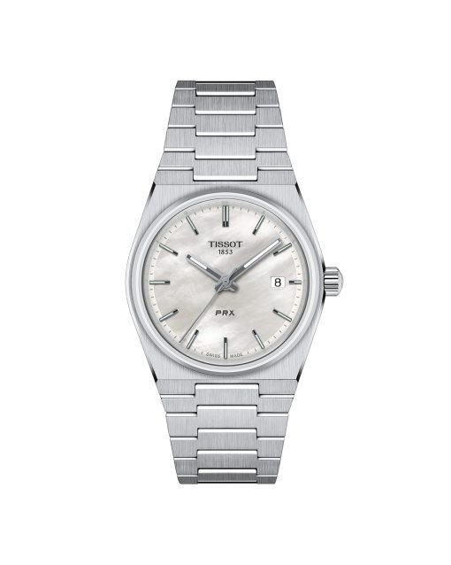Produktbilde av Tissot PRX 35mm med perlemor urskive på stållenke. Ref. T137.210.11.111.00.