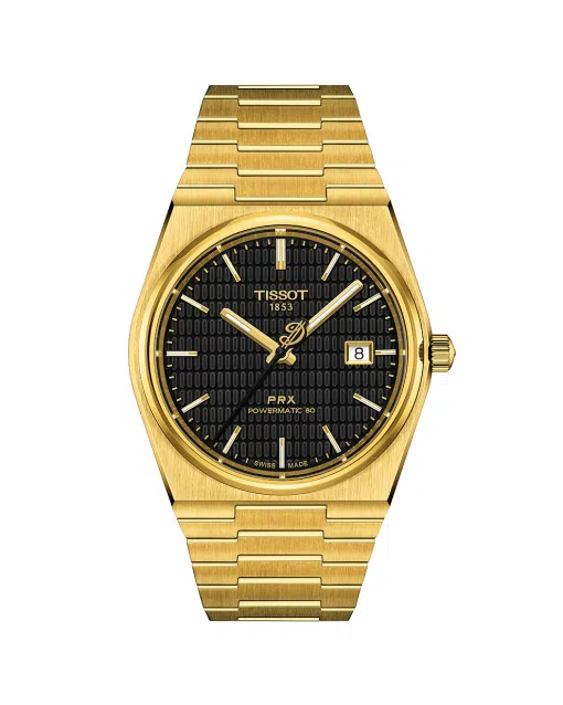 Produktbilde av Tissot PRX Powermatic 80 40mm Damian Lillard Special Edition med sort urskive på stållenke. Ref. T137.407.33.051.00.