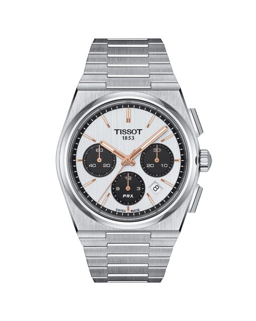 Tissot PRX Automatic Chronograph sølv skive med sorte subdials Ref. T137.427.11.011.00