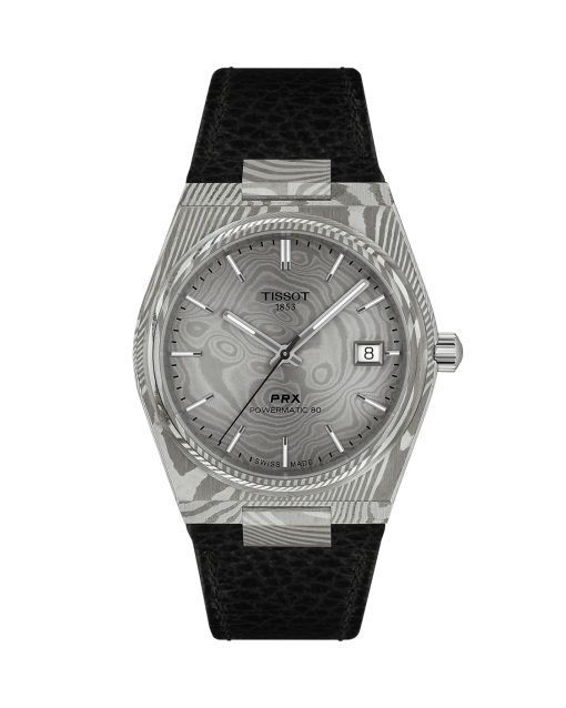 Produktbilde av Tissot PRX 38mm med grå urskive på sort skinnrem. Ref. T137.807.96.081.00.