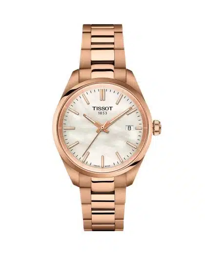 Produktbilde av Tissot PR 100 34mm med perlemor urskive på stållenke. Ref. T150.210.33.111.00.