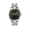 Produktbilde av Tissot PR 100 40mm med grønn urskive på stållenke. Ref. T150.410.11.091.00.
