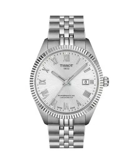 Produktbilde av Tissot Ballade Powermatic 80 COSC 39mm med sølv urskive på stållenke. Ref. T156.408.11.033.00.