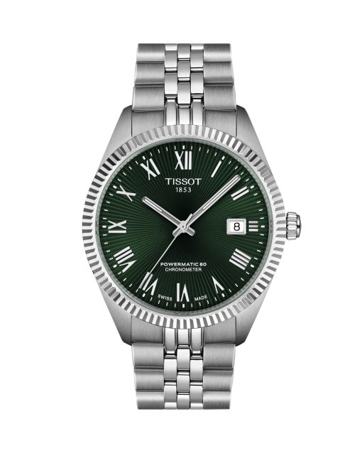 Produktbilde av Tissot Ballade Powermatic 80 COSC 39mm med grønn urskive på stållenke. Ref. T156.408.11.093.00.