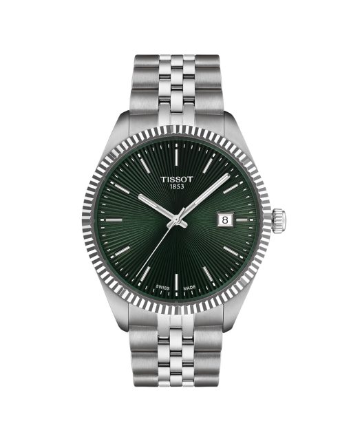 Produktbilde av Tissot Ballade 40mm med grønn urskive på stållenke. Ref. T156.410.11.091.00.