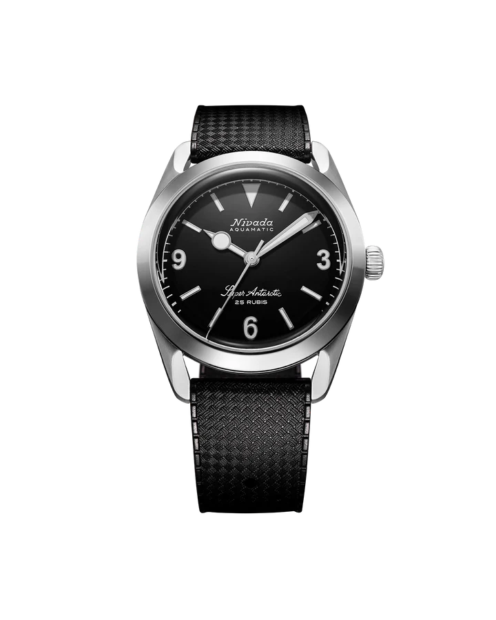 Nivada Grenchen Super Antarctic 3. 6. 9. Black No Vintage Effect - White Luminous - 38mm - Bilde 15