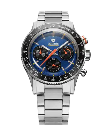 Nivada Grenchen Chronoking Mechaquartz Racing Blue - Bilde 19