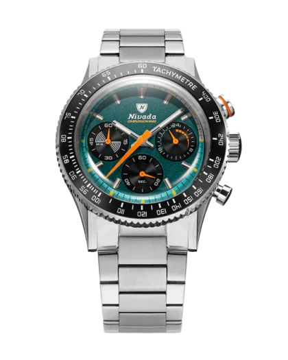 Nivada Grenchen Chronoking Mechaquartz Racing Green - Bilde 14