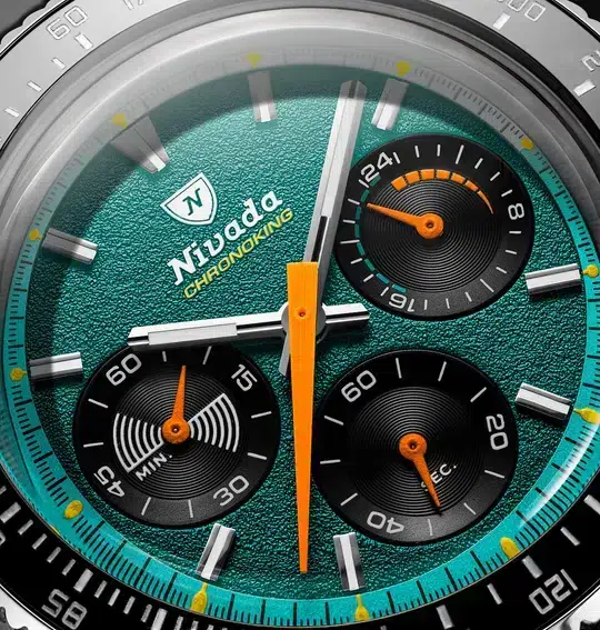 Nivada Grenchen Chronoking Mechaquartz Racing Green - Bilde 7