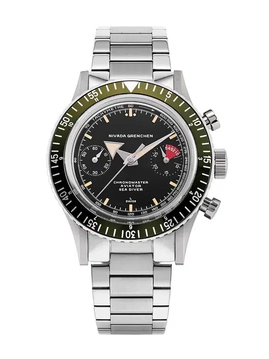 Nivada Grenchen Chronomaster Broad Arrow Inter.Bezel -38mm - Bilde 12