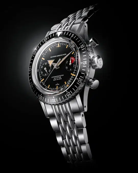 Nivada Grenchen Chronomaster Broad Arrow Inter.Bezel -38mm - Bilde 10