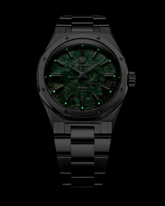 Nivada Grenchen F77 SST Green Aventurine MK2 - 38mm - Bilde 12