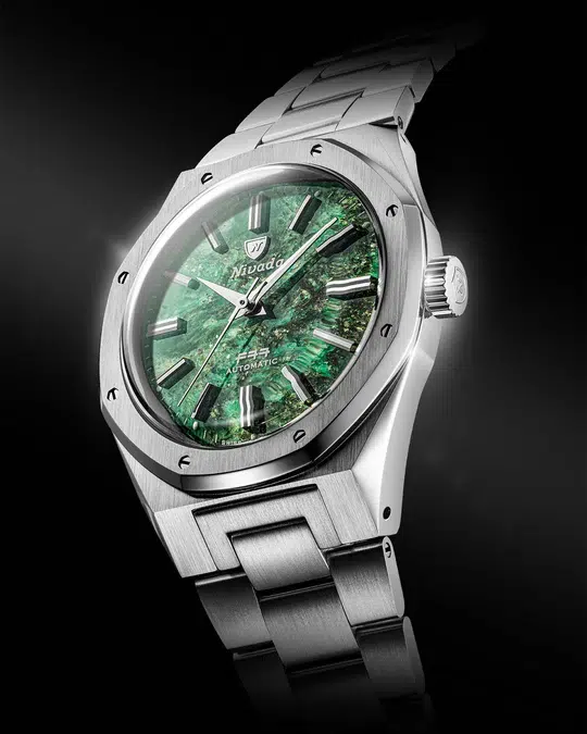 Nivada Grenchen F77 SST Green Aventurine MK2 - 38mm - Bilde 8