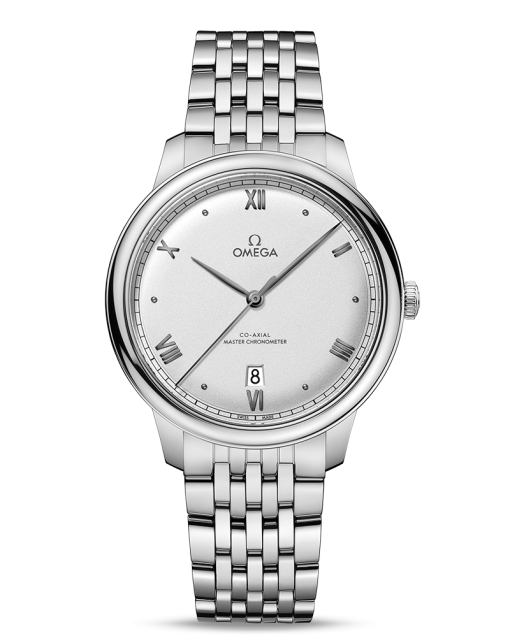 Produktbilde av Omega De Ville Prestige Co-Axial Master Chronometer 40MM med sølv urskive på stållenke. Ref. O43410402002001.