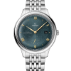 Produktbilde av Omega De Ville Prestige Co-Axial Master Chronometer Small Seconds 41MM med grønn urskive på stållenke. Ref. O43410412010001.
