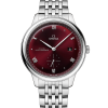 Produktbilde av Omega De Ville Prestige Co-Axial Master Chronometer Small Seconds 41MM med rød urskive og stållenke. Ref. O43410412011001.
