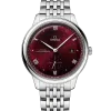 Produktbilde av Omega De Ville Prestige Co-Axial Master Chronometer Small Seconds 41MM med rød urskive og stållenke. Ref. O43410412011001.