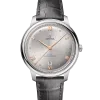 Produktbilde av Omega De Ville Prestige Co-Axial Master Chronometer 40MM med sølvfarget urskive og grå skinnrem. Ref. O43413402006001.