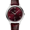 Produktbilde av Omega De Ville Prestige Co-Axial Master Chronometer Small Seconds 41MM med rød urskive på rød skinnrem. Ref. O43413412011001.