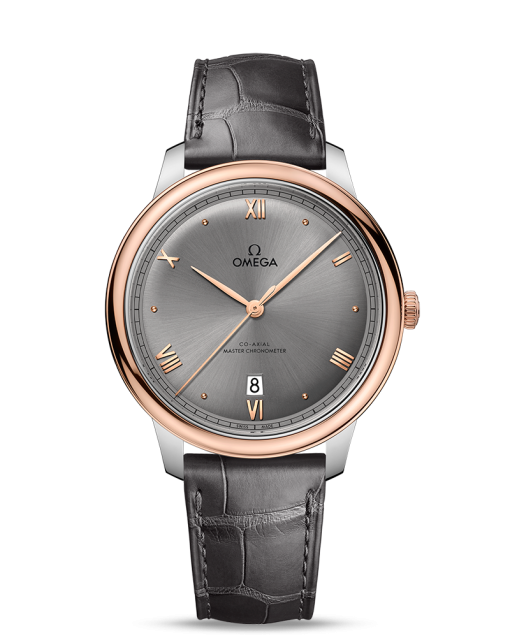 Produktbilde av Omega De Ville Prestige Co-Axial Master Chronometer 40MM med grå urskive og grå skinnrem. Ref. O43423402006001.
