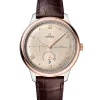 Omega De Ville Prestige Co-Axial Master Chronometer Power Reserve 41MM med kasse i stål og roségull med linfarget tallskive og brun skinnrem. Referanse: 434.23.41.21.09.001