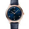 Produktbilde av Omega De Ville Prestige Co-Axial Master Chronometer Small Seconds 41MM med blå urskive på blå skinnrem. Ref. O43453412003001.