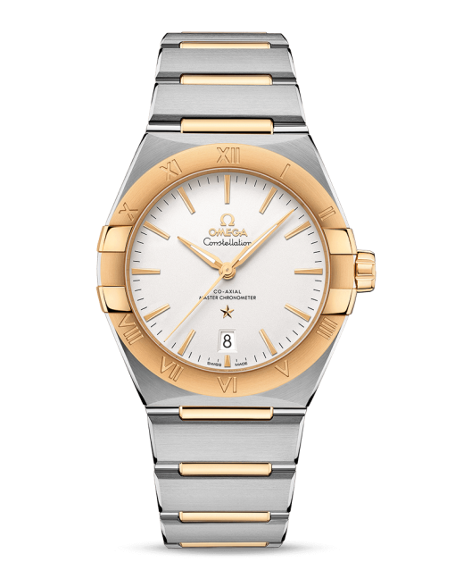 Produktbilde av Omega Constellation Co-Axial Master Chronometer 39mm med en hvit urskive og stållenke. Ref. O13120392002002.