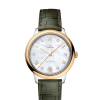 Produktbilde av Omega De Ville Prestige Co-Axial Master Chronometer 34MM med perlemor urskive og grønn skinnrem. Ref. O43423342055002.