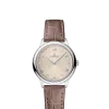 Produktbilde av Omega De Ville Prestige Quartz 27.5MM med champagne urskive og skinnrem. Ref. O43413286059001.