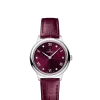 Produktbilde av Omega De Ville Prestige Quartz 27.5MM med rød urskive og rød skinnrem. Ref. O43413286061001.