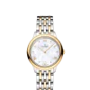 Produktbilde av Omega De Ville Prestige Quartz 27.5MM med hvit, perlemor urskive og stållenke. Ref. O43420286005001.