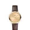 Produktbilde av Omega De Ville Prestige Quartz 27.5MM med gullfarget urskive og skinnrem. Ref. O43423286058001.
