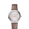 Produktbilde av Omega De Ville Prestige Quartz 30MM med sølv urskive og brun skinnrem. Ref. O43413306052001.