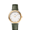 Produktbilde av Omega De Ville Prestige Quartz 30MM med hvit urskive og grønn skinnrem. Ref. O43423306052002.