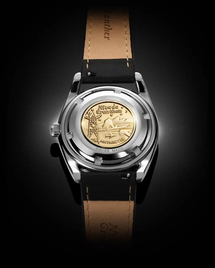 Nivada Grenchen Super Antarctic 3. 6. 9. Black No Vintage Effect - White Luminous - 38mm - Bilde 5