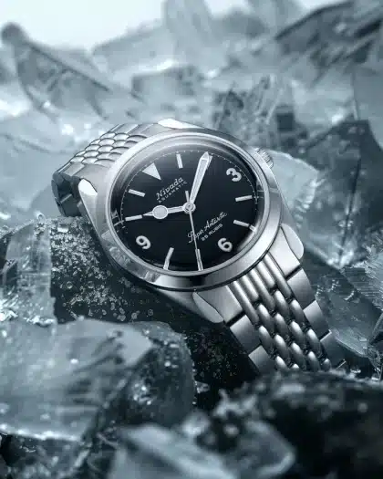 Nivada Grenchen Super Antarctic 3. 6. 9. Black No Vintage Effect - White Luminous - 38mm - Bilde 2