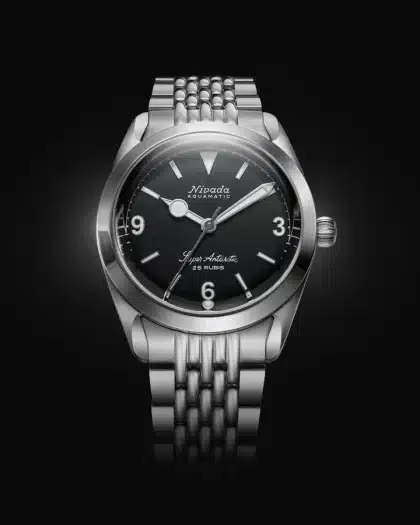 Nivada Grenchen Super Antarctic 3. 6. 9. Black No Vintage Effect - White Luminous - 38mm - Bilde 6