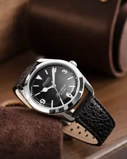 Nivada Grenchen Super Antarctic 3. 6. 9. Black No Vintage Effect - White Luminous - 38mm - Bilde 13